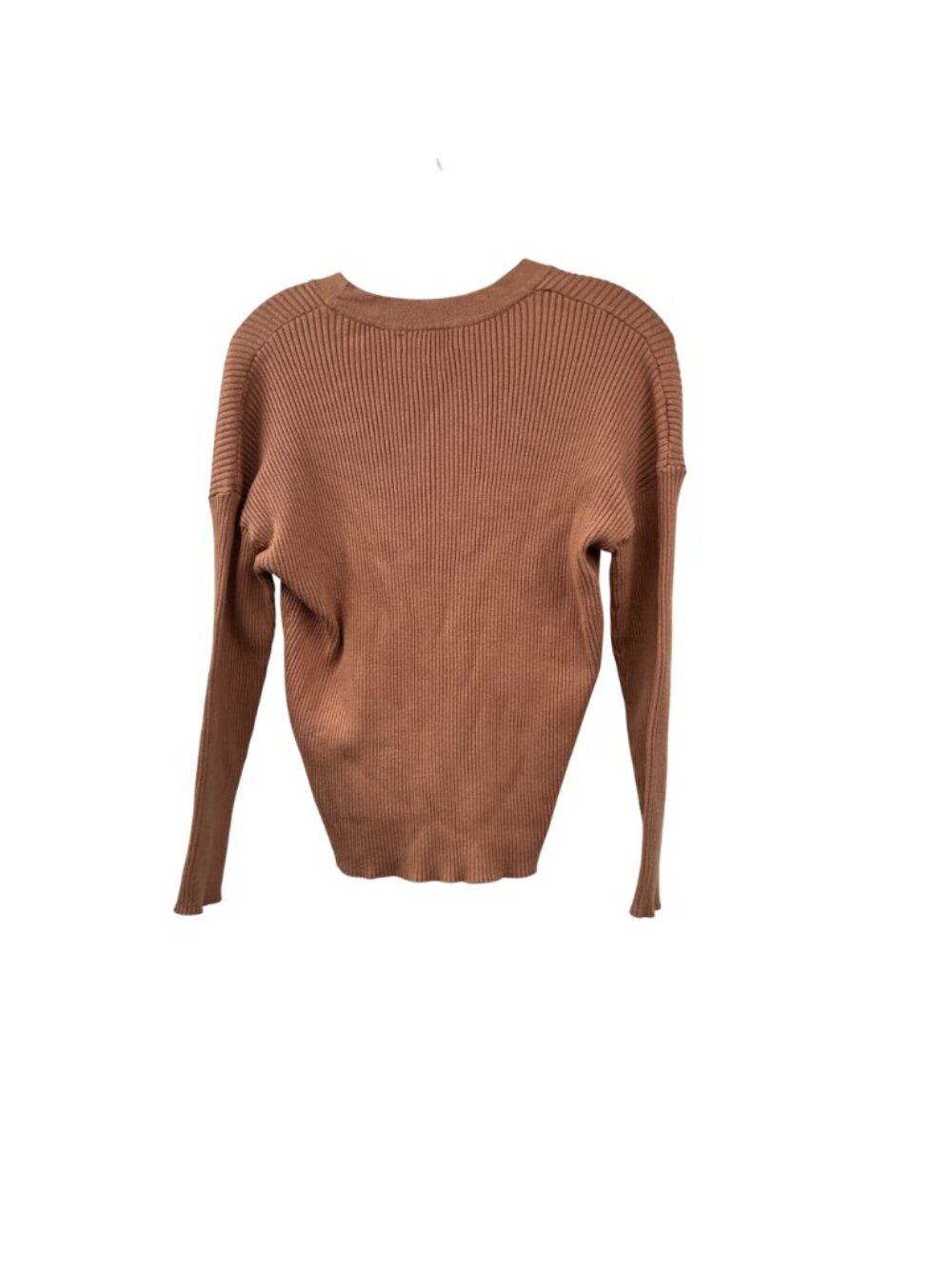 Rachel Zoe Womens Cropped Cardigan V-Neck Button Up Light Brown Size Small - Picture 7 of 9
